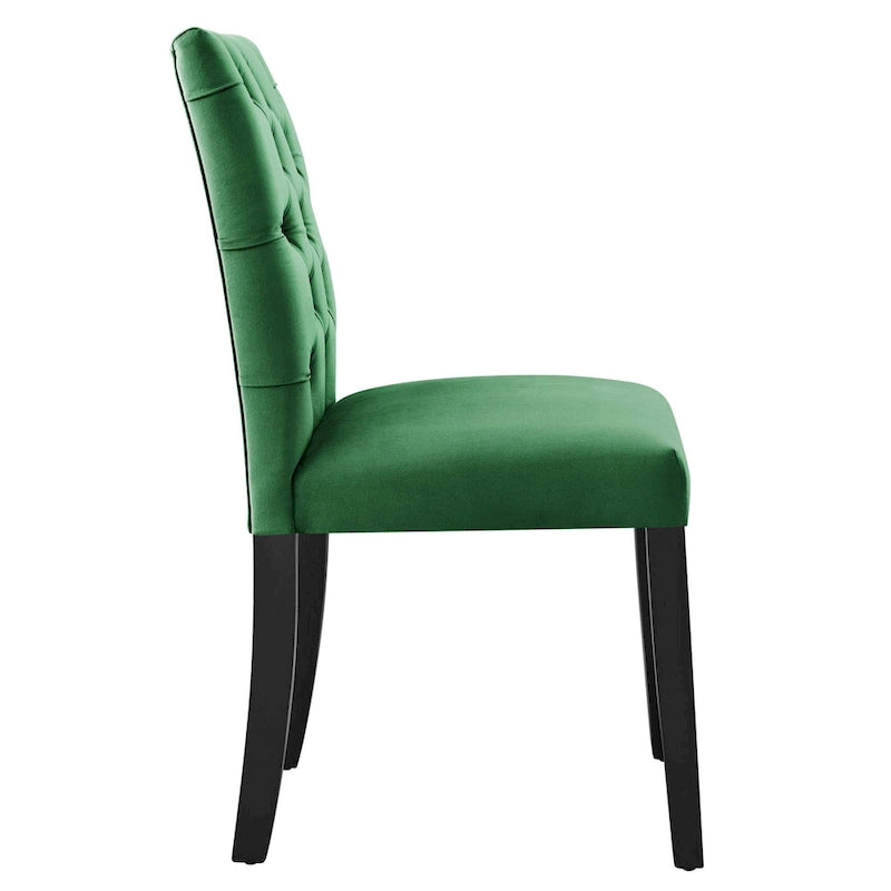 Chaise de salle à manger en velours