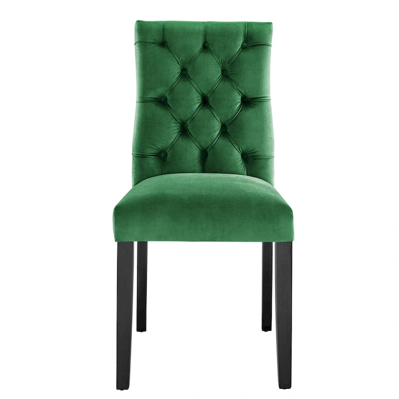 Chaise de salle à manger en velours