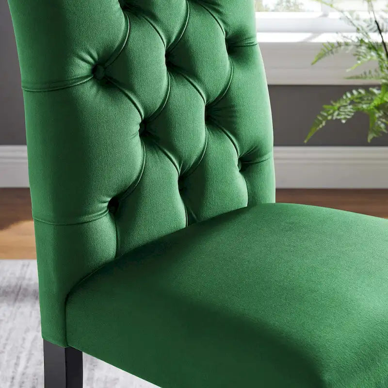 Chaise de salle à manger en velours
