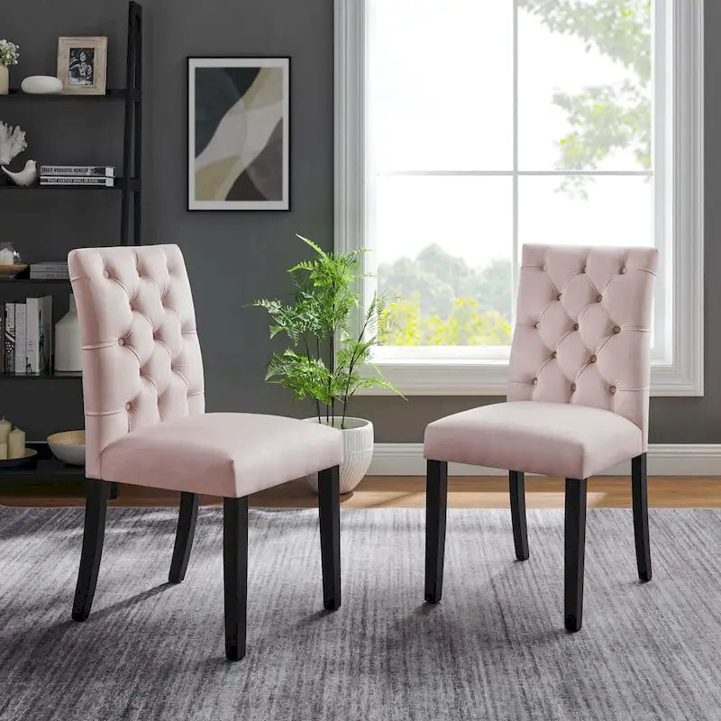 Chaise de salle à manger en velours