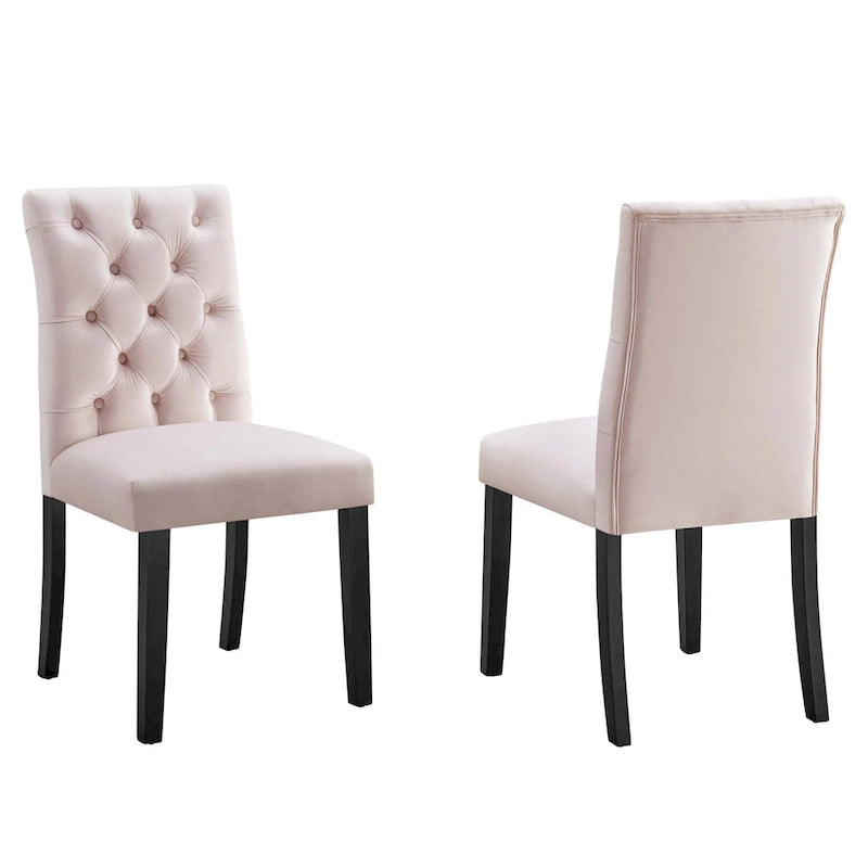 Chaise de salle à manger en velours
