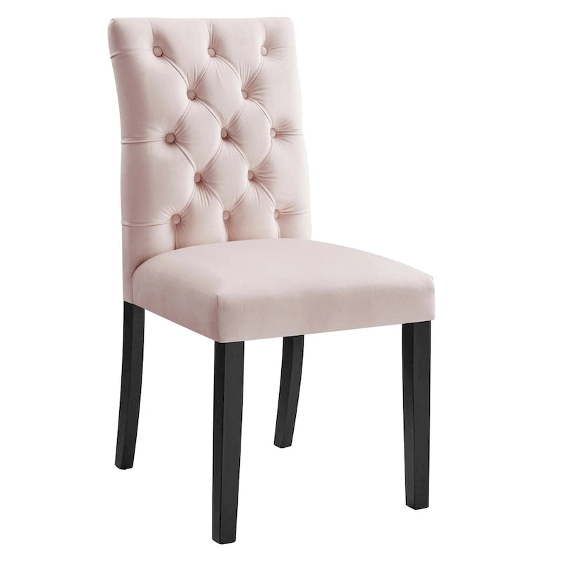 Chaise de salle à manger en velours