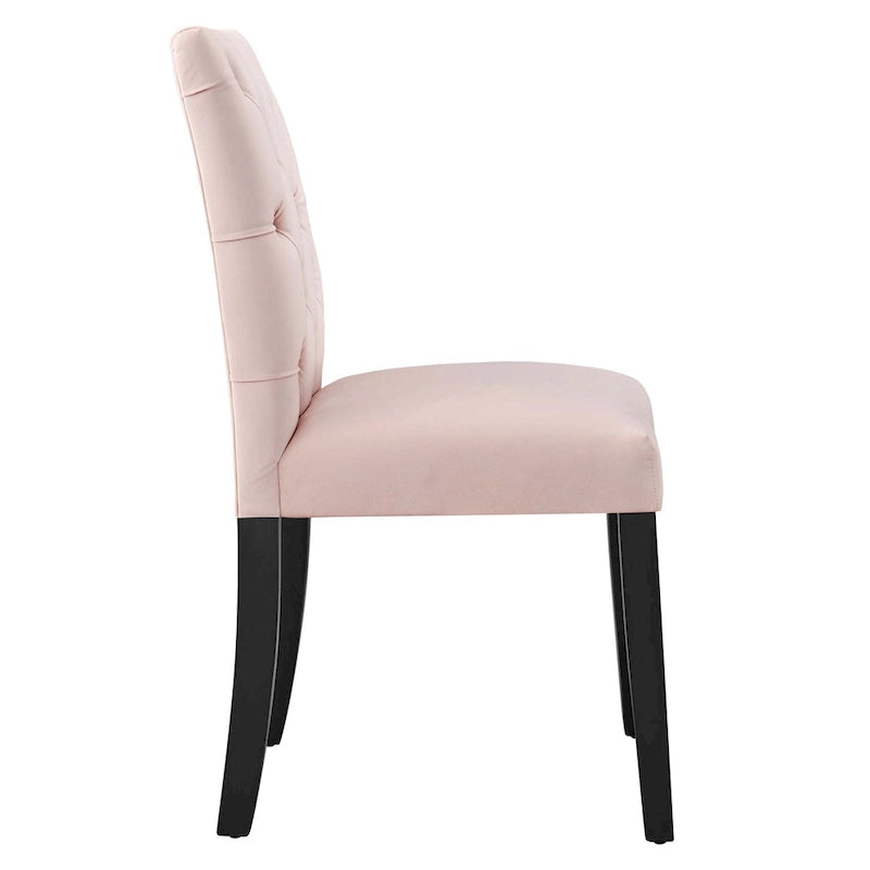Chaise de salle à manger en velours