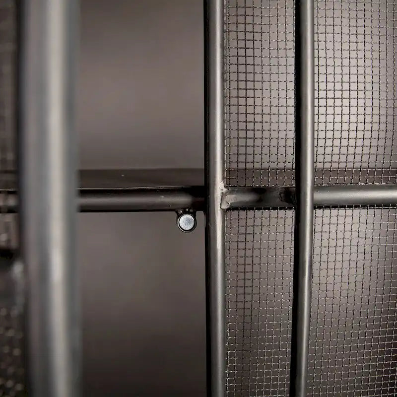 Vitrine Klaus marron foncé en métal poli avec portes grillagées
