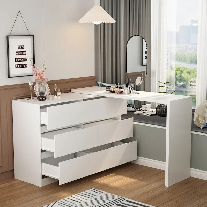 Coiffeuse pivotante