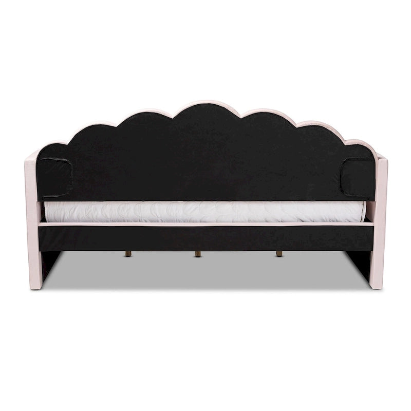 Lit de repos moderne tapissé de velours - rose clair