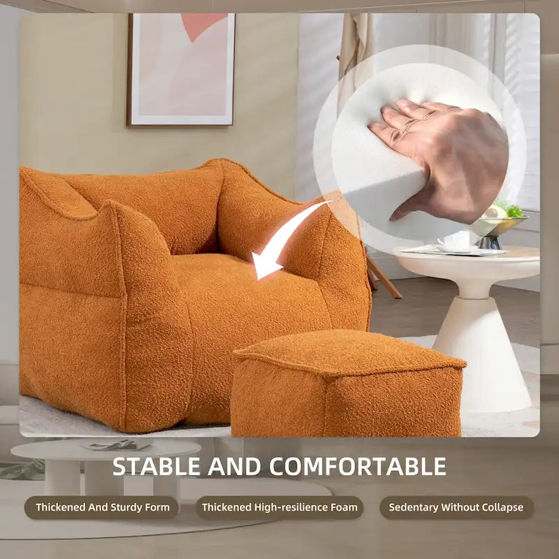 Pouf carré avec repose-pieds