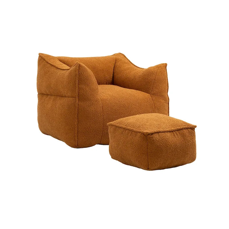 Pouf carré avec repose-pieds