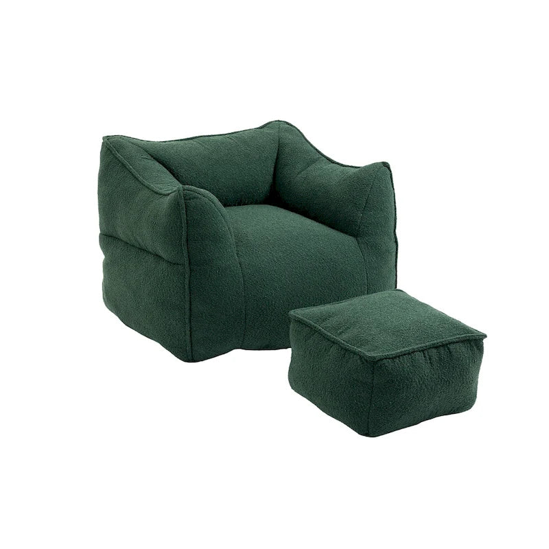 Pouf carré avec repose-pieds