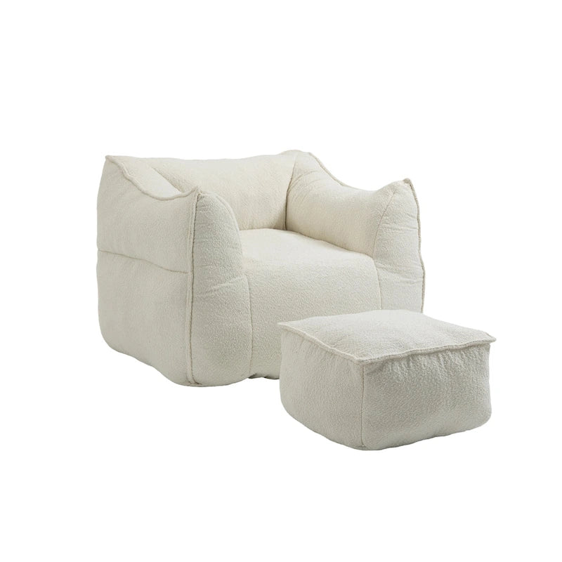 Pouf carré avec repose-pieds
