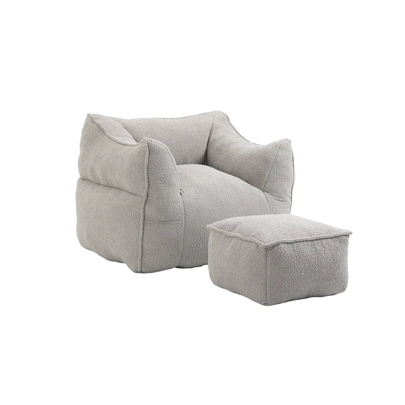 Pouf carré avec repose-pieds