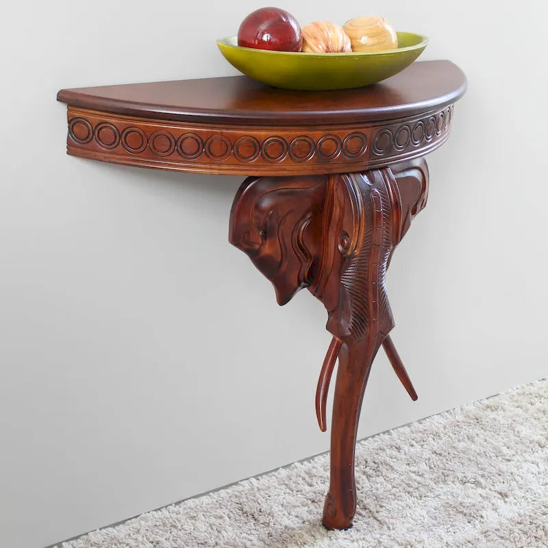 Table murale éléphant sculpté