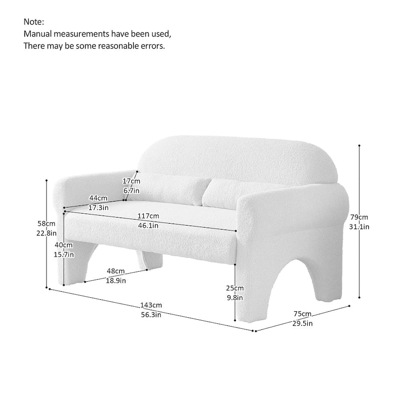 Canapé double moderne en peluche