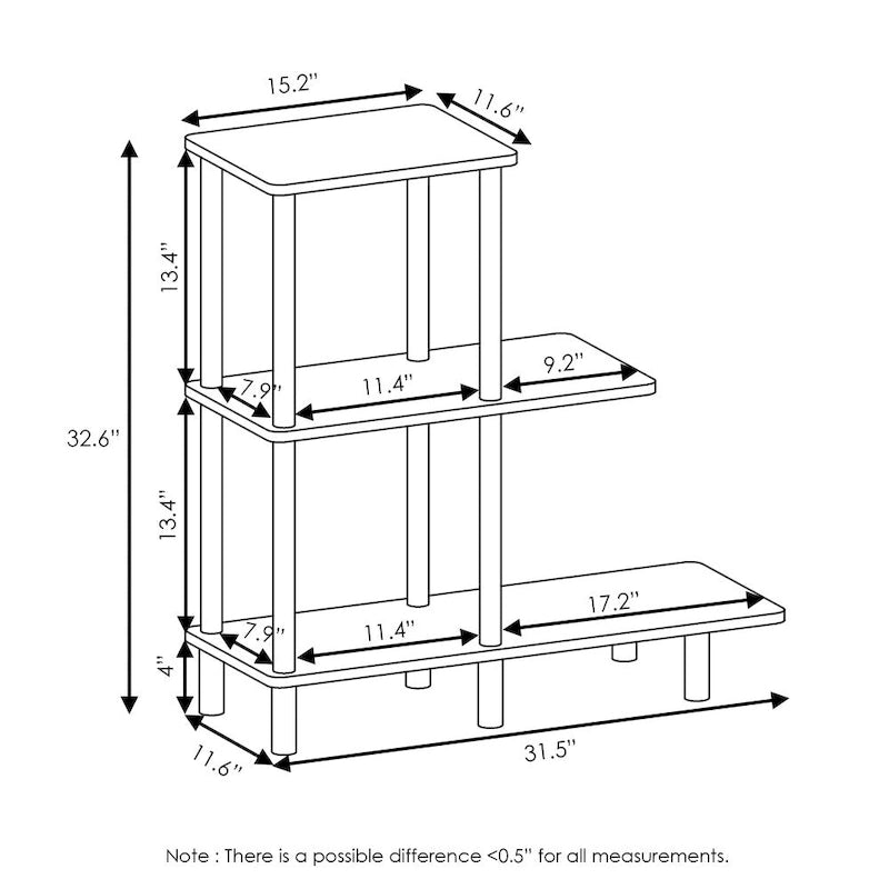 Table d'appoint de canapé à trois niveaux