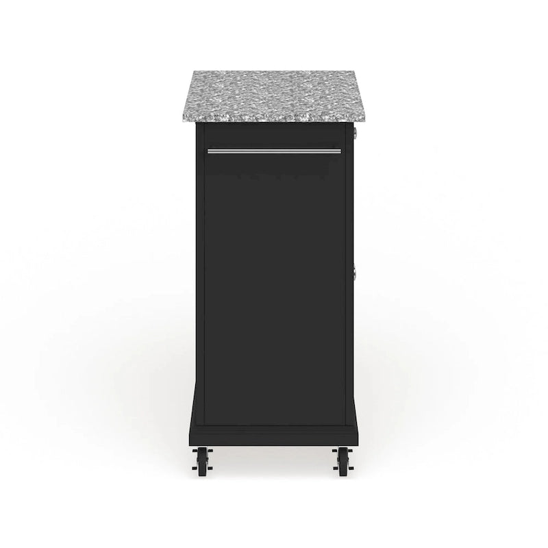 Chariot compact de cuisine en granit gris