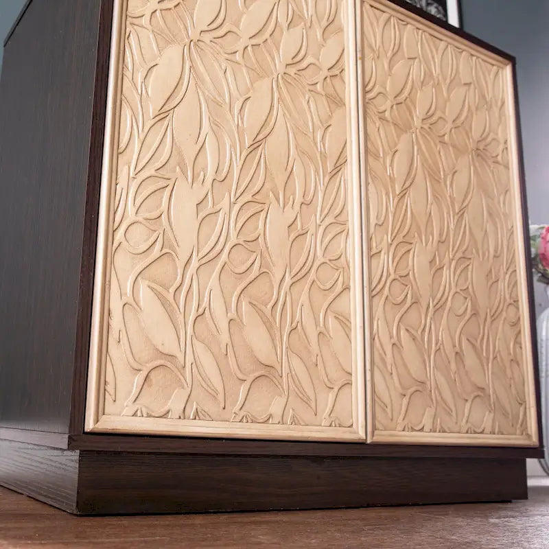 Armoires de cuisine de style transitoire en bois brun