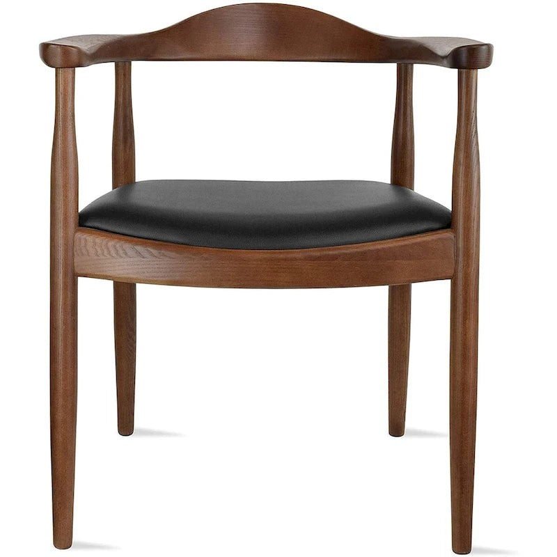 Chaise Kennedy en bois massif avec accoudoirs incurvés