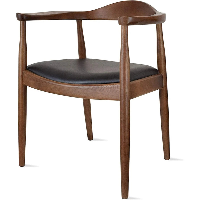 Chaise Kennedy en bois massif avec accoudoirs incurvés