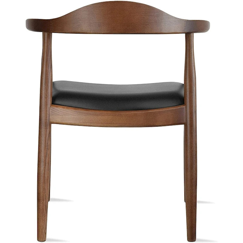 Chaise Kennedy en bois massif avec accoudoirs incurvés
