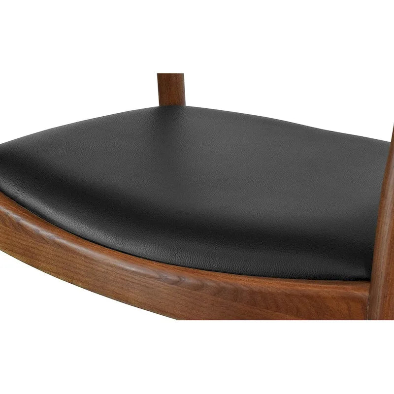Chaise Kennedy en bois massif avec accoudoirs incurvés