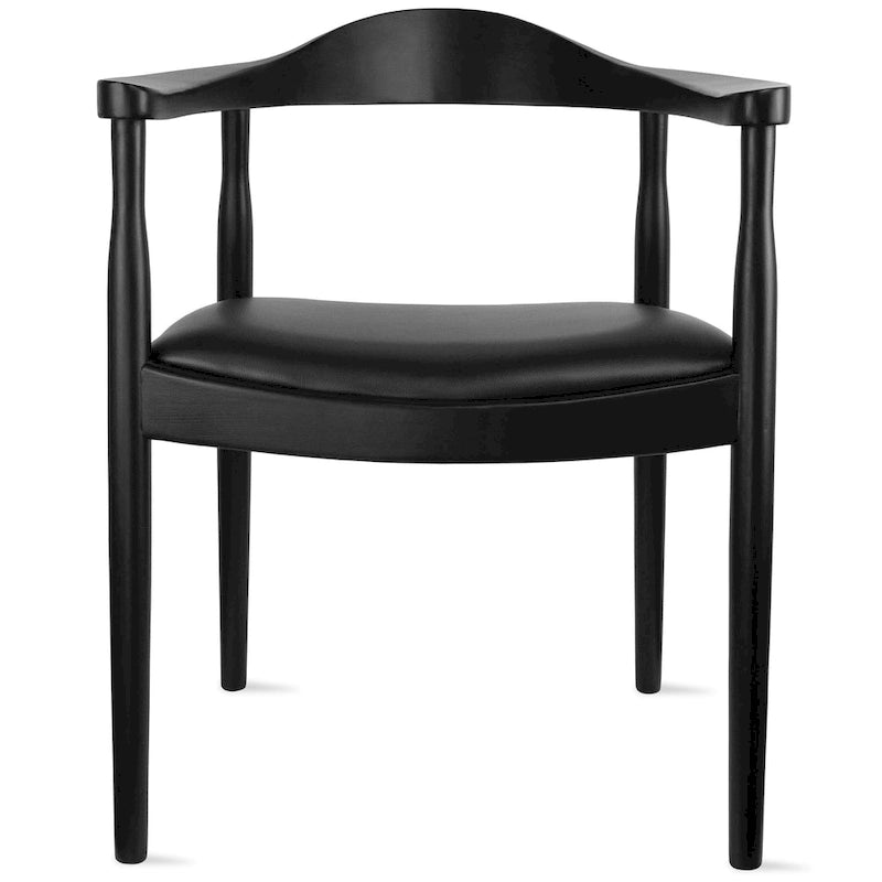 Chaise Kennedy en bois massif avec accoudoirs incurvés