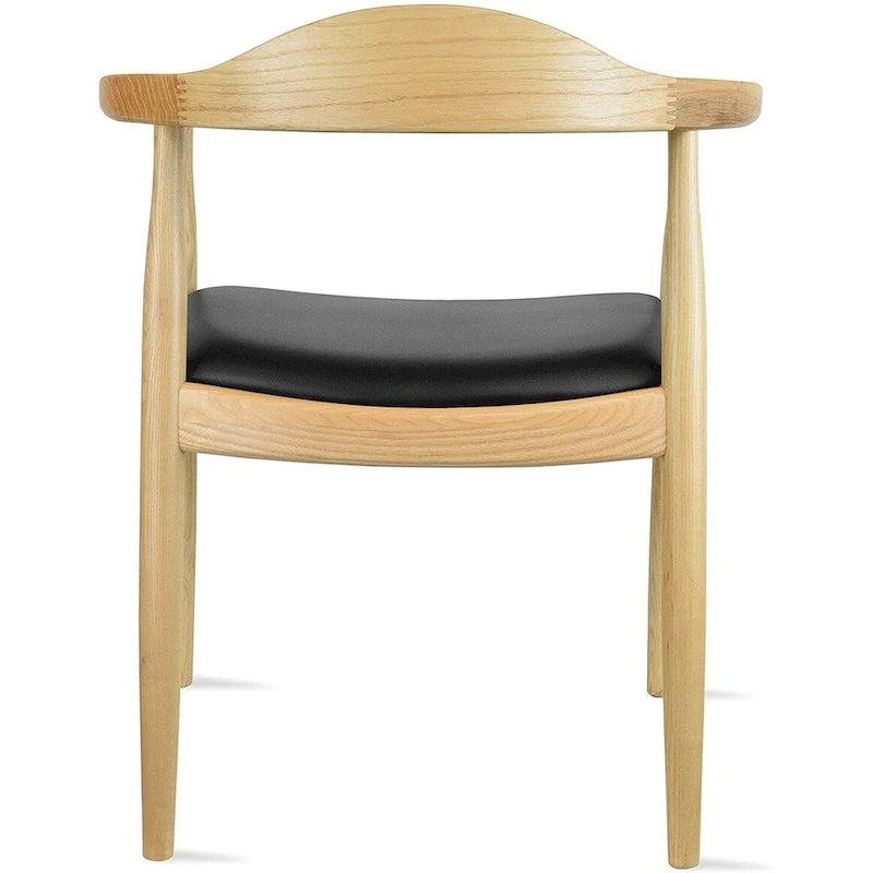 Chaise Kennedy en bois massif avec accoudoirs incurvés