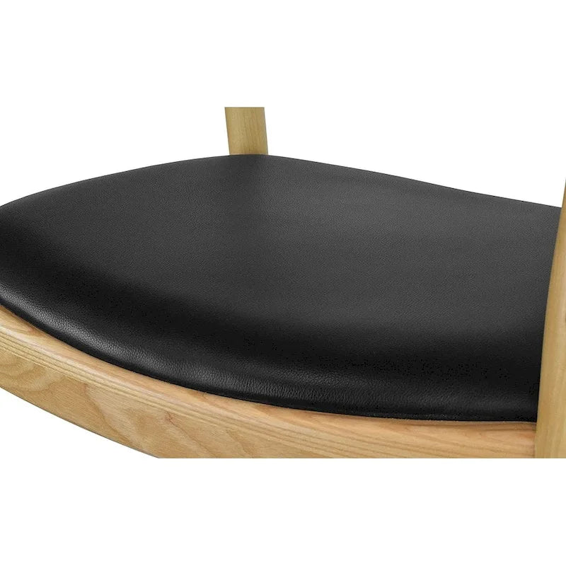 Chaise Kennedy en bois massif avec accoudoirs incurvés