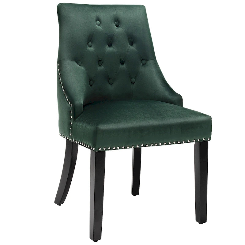 Chaise de salle à manger recouverte de velours