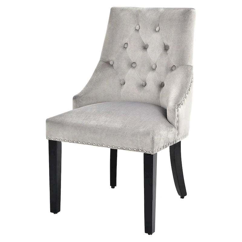 Chaise de salle à manger recouverte de velours