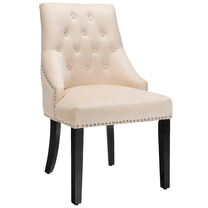Chaise de salle à manger recouverte de velours