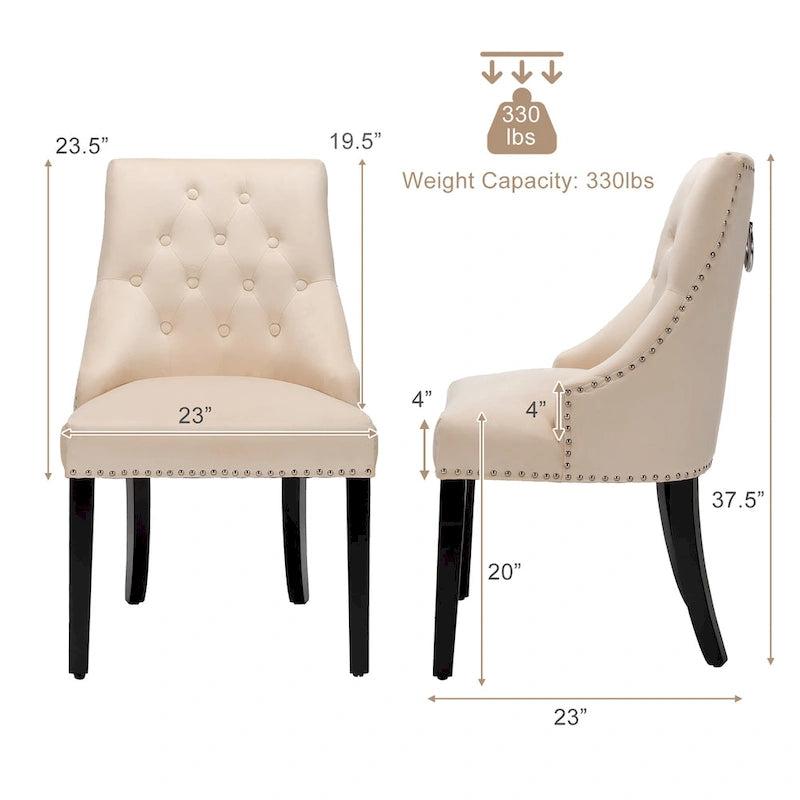 Chaise de salle à manger recouverte de velours