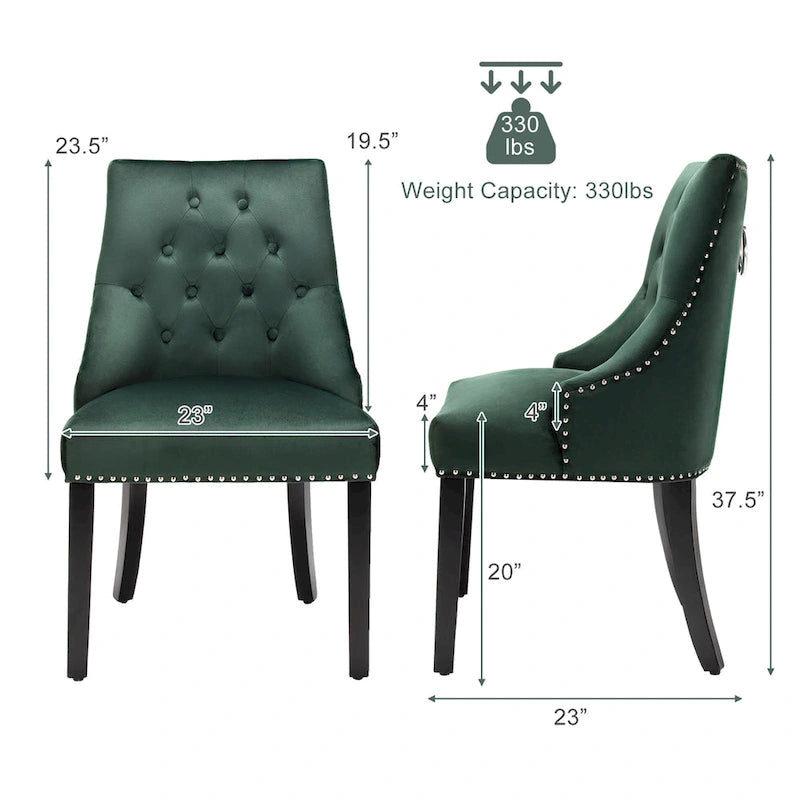 Chaise de salle à manger recouverte de velours