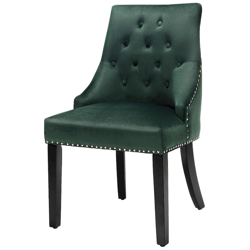 Chaise de salle à manger recouverte de velours