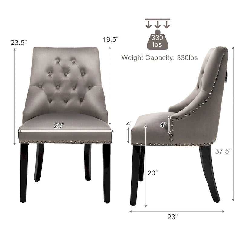 Chaise de salle à manger recouverte de velours