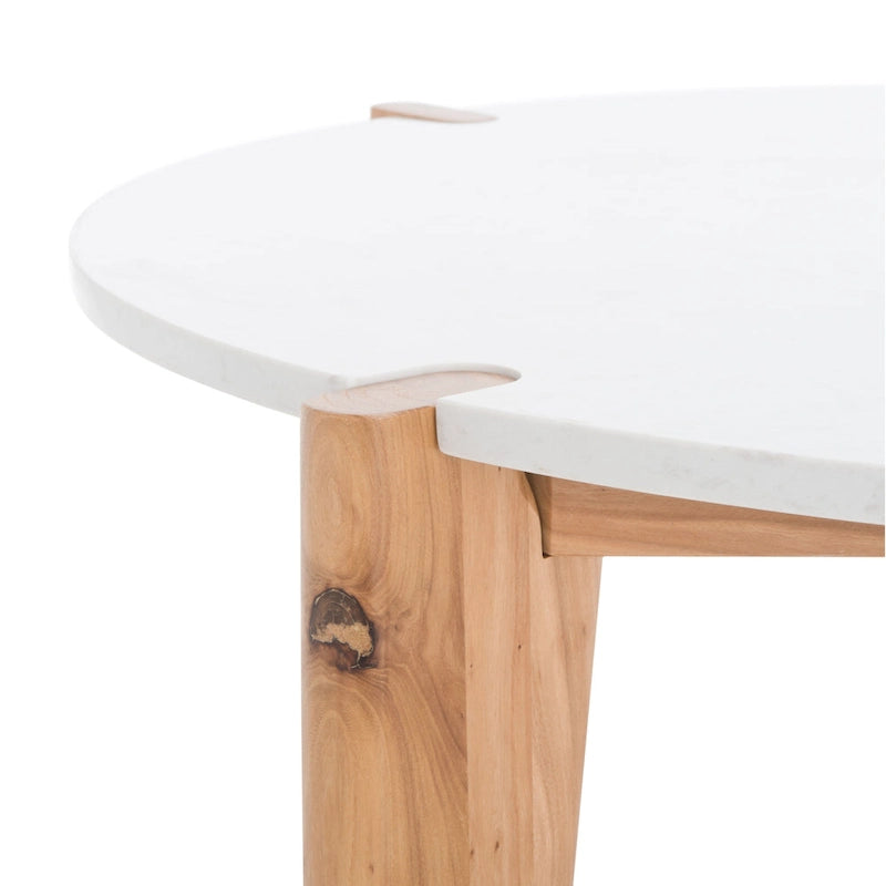 Table basse ronde à plateau en marbre