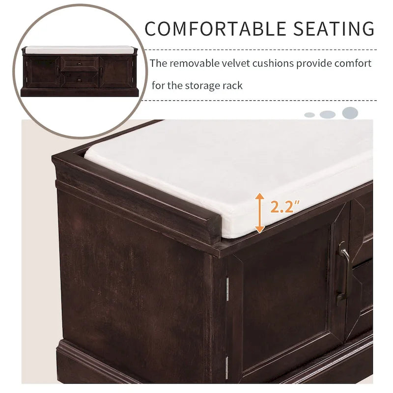Banc à chaussures de rangement