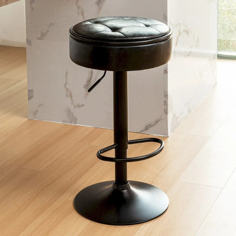 tabouret de bar rond avec rangement