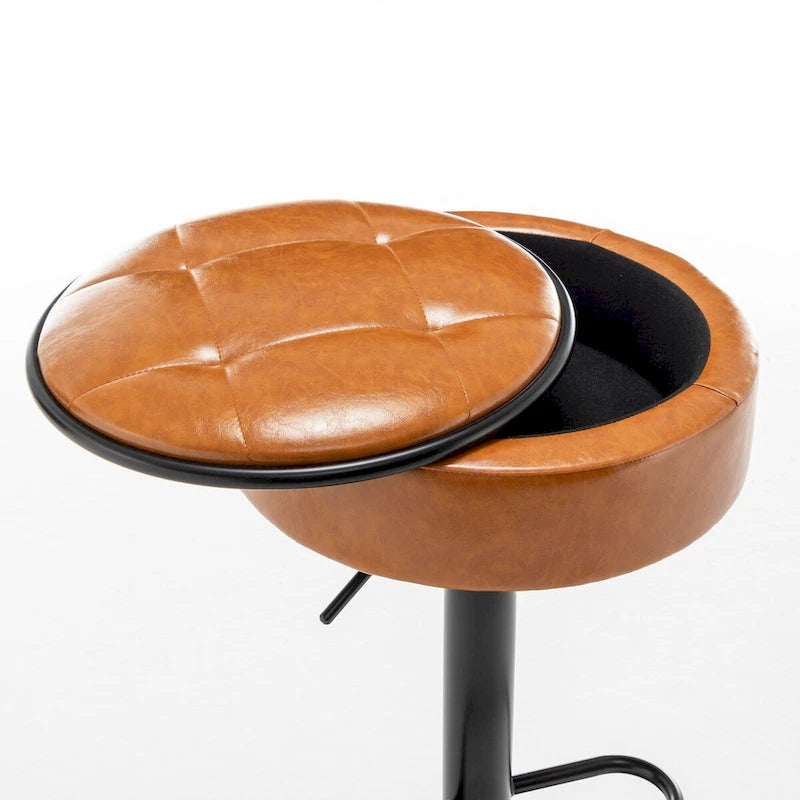 tabouret de bar rond avec rangement