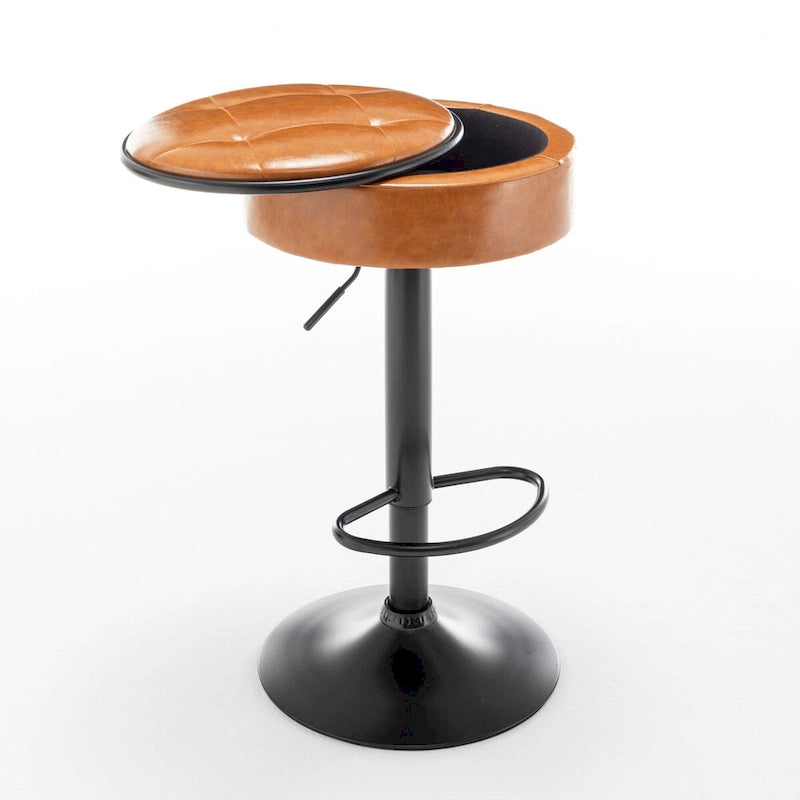 tabouret de bar rond avec rangement