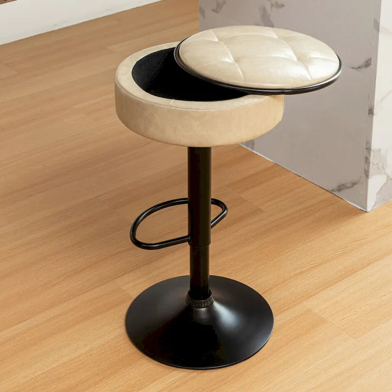 tabouret de bar rond avec rangement