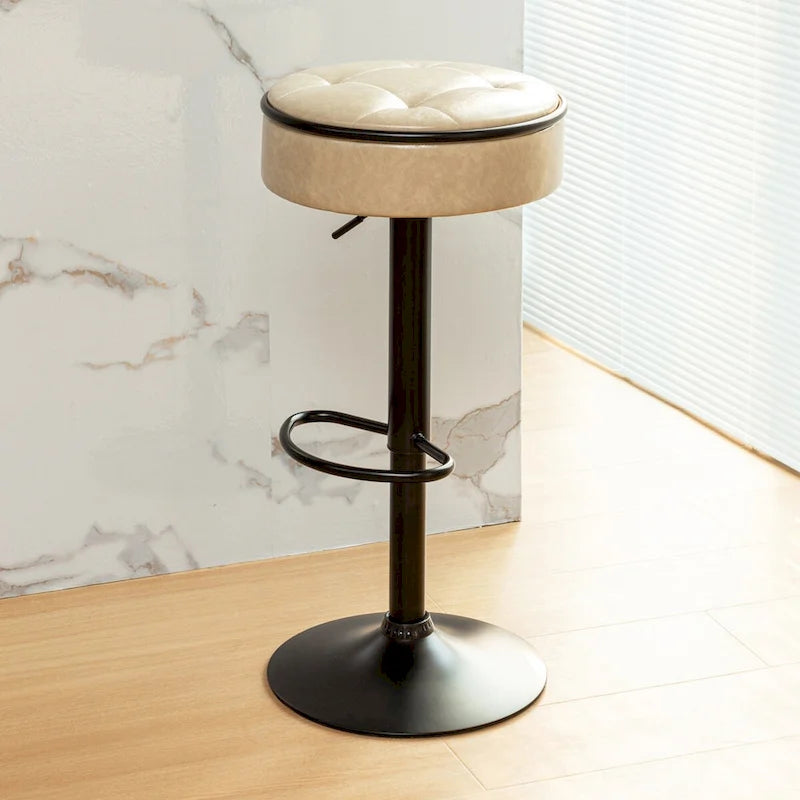 tabouret de bar rond avec rangement