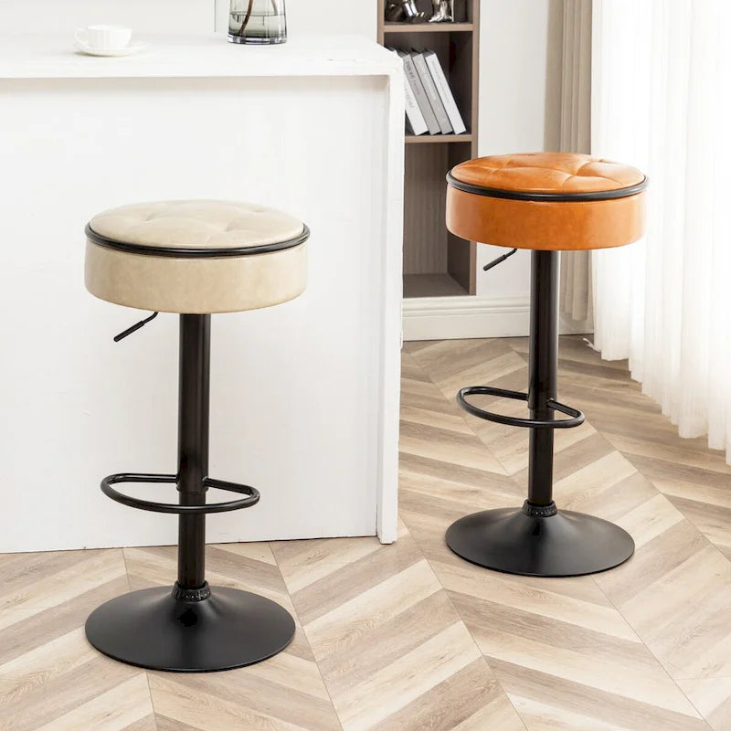 tabouret de bar rond avec rangement