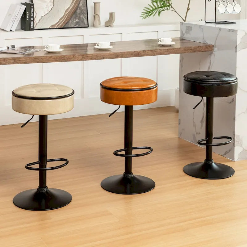 tabouret de bar rond avec rangement