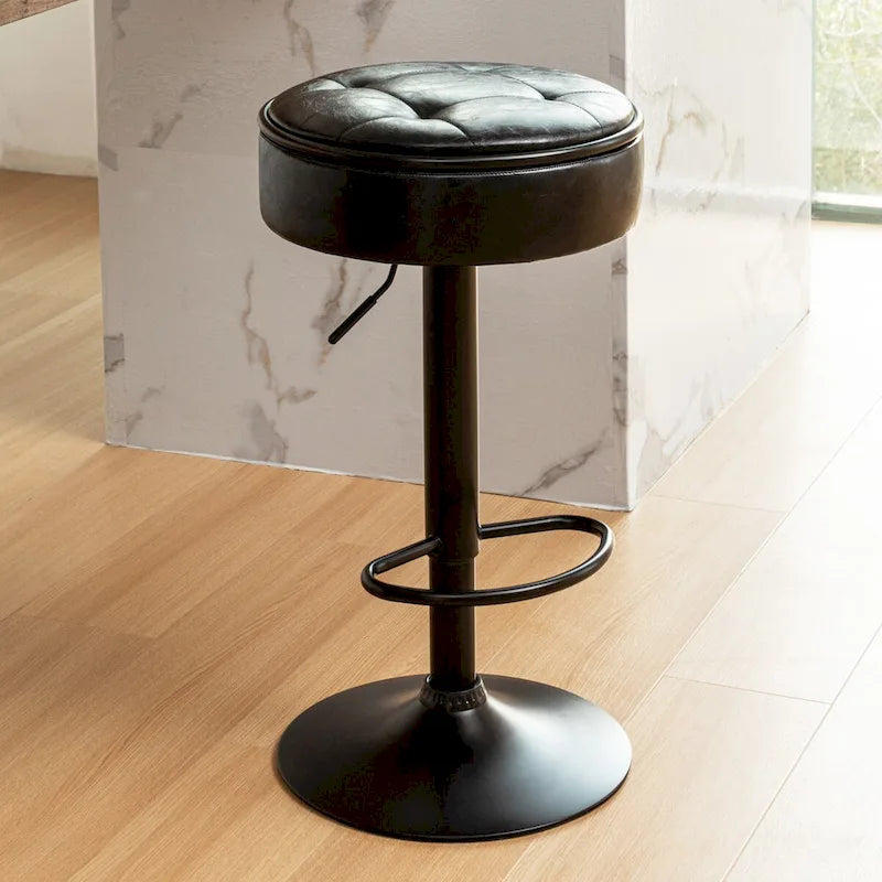 tabouret de bar rond avec rangement