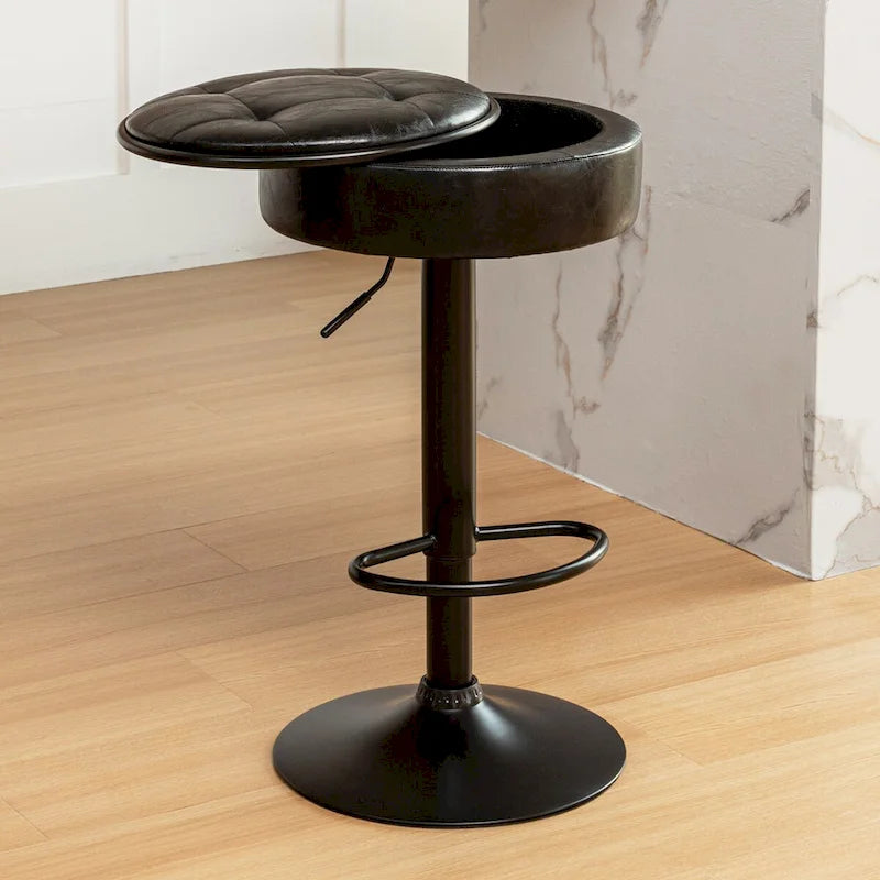 tabouret de bar rond avec rangement