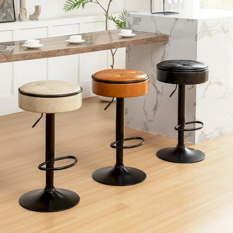 tabouret de bar rond avec rangement