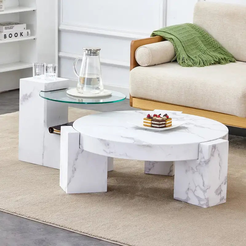Table basse imitation marbre