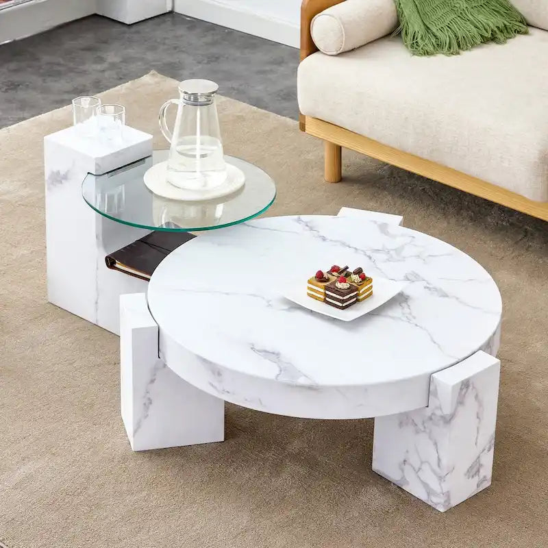 Table basse imitation marbre