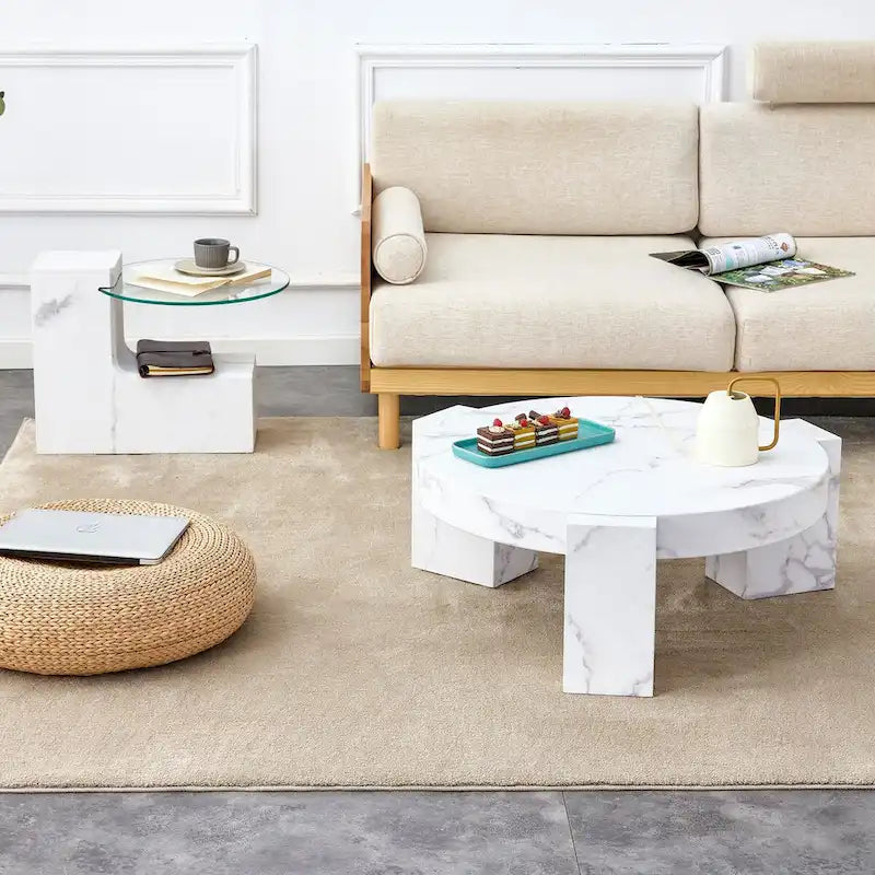 Table basse imitation marbre