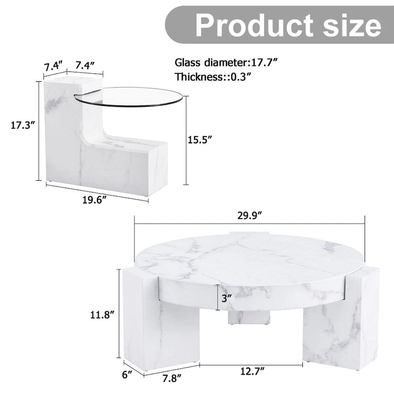 Table basse imitation marbre